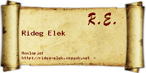 Rideg Elek névjegykártya
